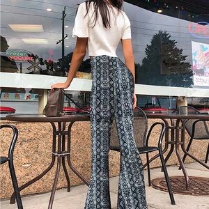 Flared Paisley Print Pants